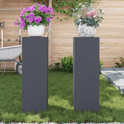 Suportes para plantas 2 pcs Antracite 24 x 24 x 75 cm Aço