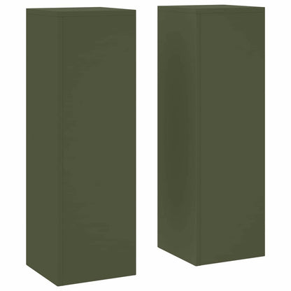 Suportes para plantas 2 pcs Verde-oliva 24 x 24 x 75 cm Aço