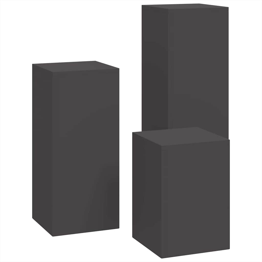 Suportes para plantas 3 pcs Preto 24 x 24 x 75 cm Aço