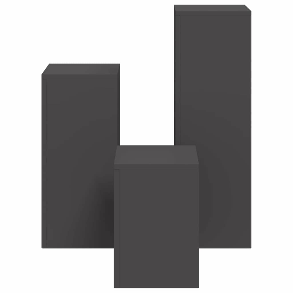 Suportes para plantas 3 pcs Preto 24 x 24 x 75 cm Aço