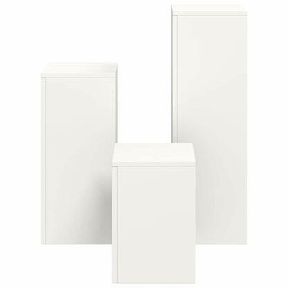 Suportes para plantas 3 pcs Branco 24 x 24 x 75 cm Aço