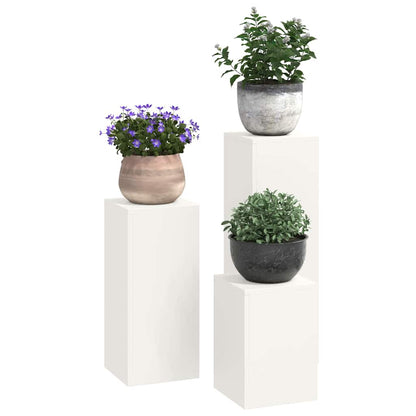 Suportes para plantas 3 pcs Branco 24 x 24 x 75 cm Aço
