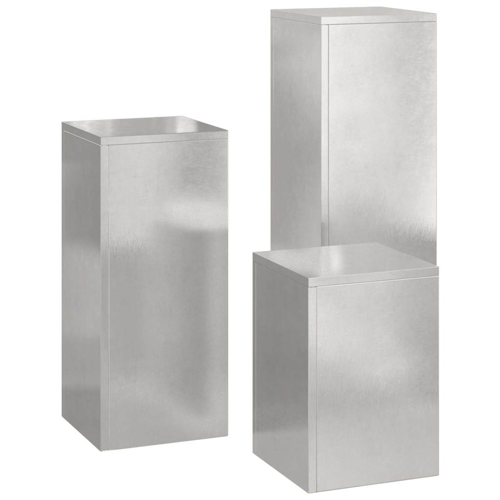 Suportes para plantas 3 pcs Prateado 24 x 24 x 75 cm