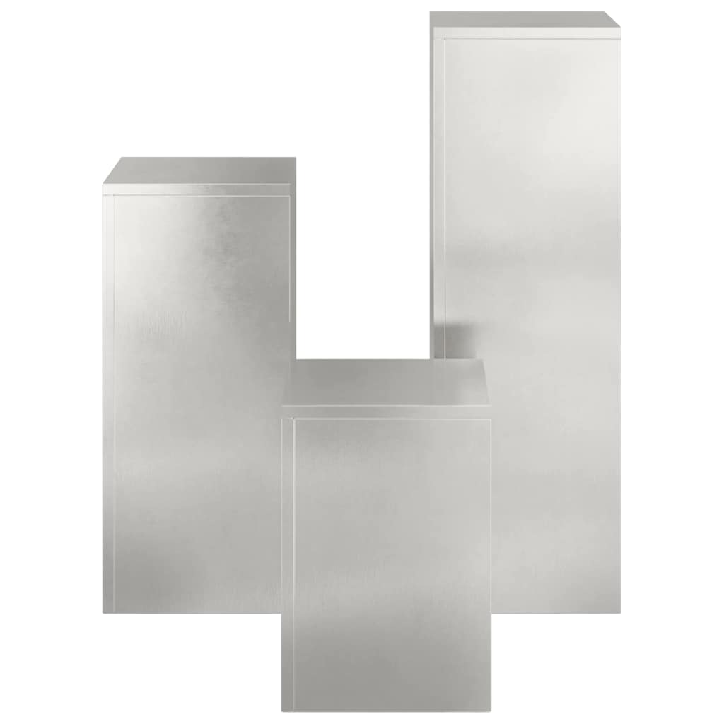 Suportes para plantas 3 pcs Prateado 24 x 24 x 75 cm
