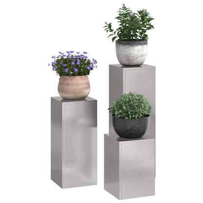 Suportes para plantas 3 pcs Prateado 24 x 24 x 75 cm