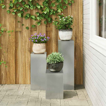Suportes para plantas 3 pcs Prateado 24 x 24 x 75 cm