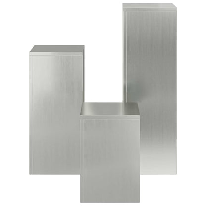 Suportes para plantas 3 pcs Prateado 24 x 24 x 75 cm