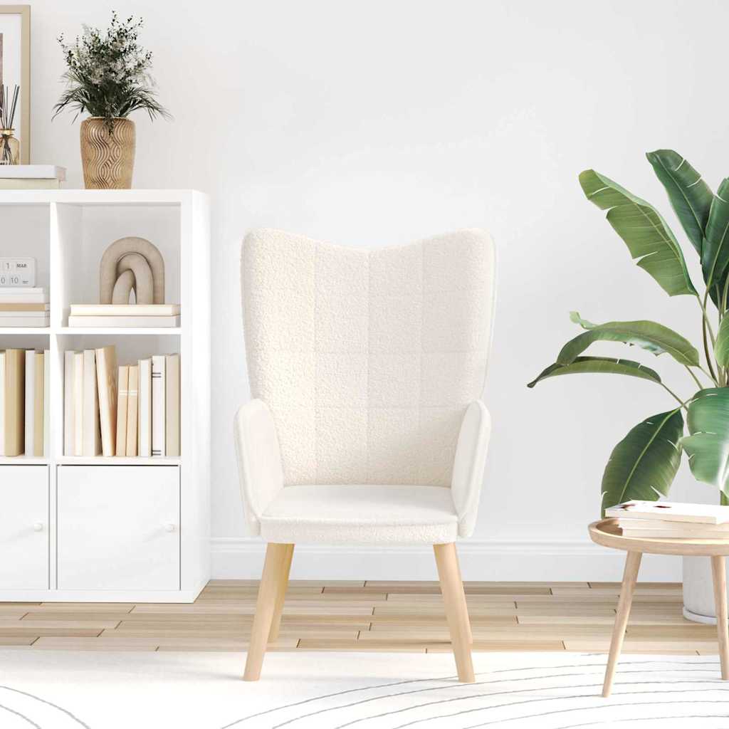 poltrona Creme 62 x 67 x 95,5 cm Tecido Sherpa