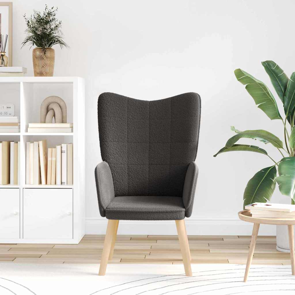 poltrona Cinza Escuro 62 x 67 x 95,5 cm Tecido Sherpa