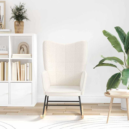 Cadeira de baloiço Creme Tecido Sherpa