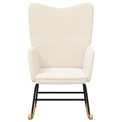 Cadeira de baloiço Creme Tecido Sherpa