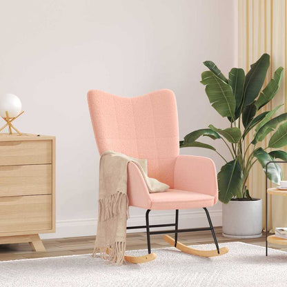 Cadeira de baloiço Rosa Tecido Sherpa