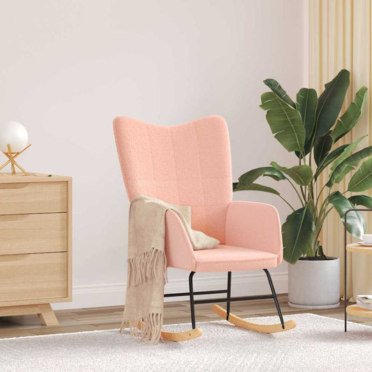 Cadeira de baloiço Rosa Tecido Sherpa