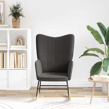 Cadeira de baloiço Cinza Escuro Tecido Sherpa