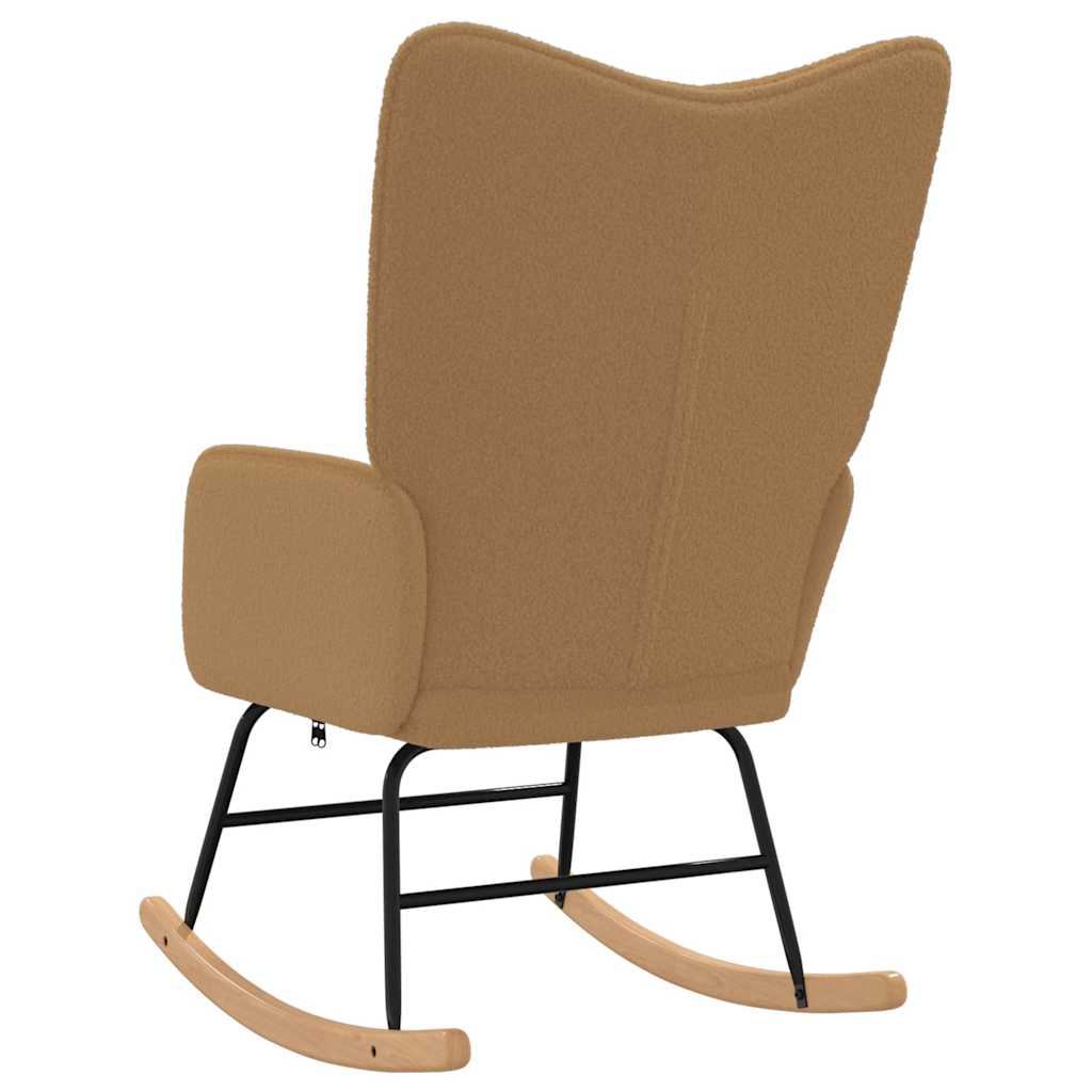 Cadeira de baloiço Bege Tecido Sherpa