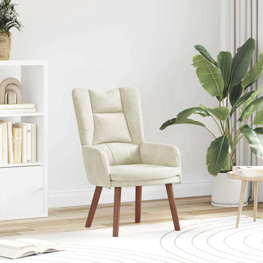 Cadeira Relaxante Creme Veludo