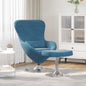 Cadeira Egg com Puff with Footstool Azul 63 x 73 x 90 cm Veludo