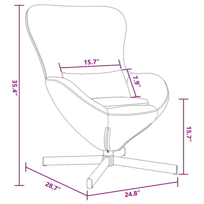 Cadeira ovo Cinza Escuro 63 x 73 x 90 cm Veludo