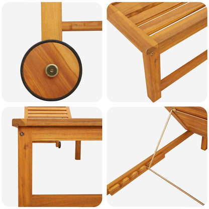 Espreguiçadeira 1-pessoa Castanho 53 x 202 x 89cm