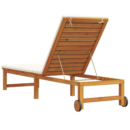 Espreguiçadeira com almofada 1-pessoa Castanho 53 x 202 x 89cm