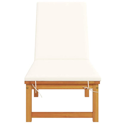 Espreguiçadeira com almofada 1-pessoa Castanho 53 x 202 x 89cm