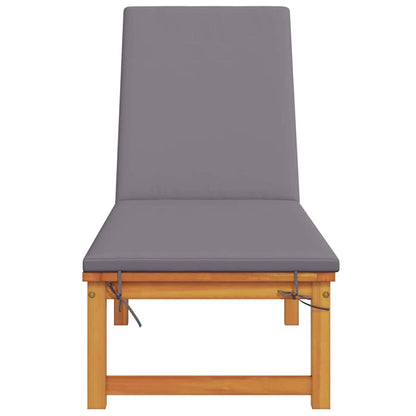 Espreguiçadeira com almofada 1-pessoa Castanho 53 x 202 x 89cm