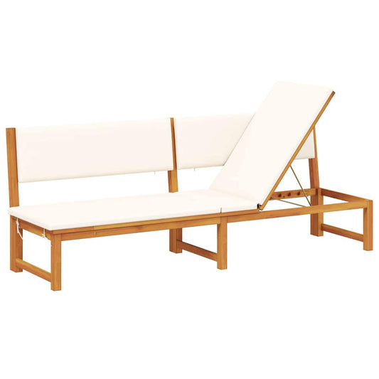 Espreguiçadeira com almofada 1-pessoa Castanho 200 x 57 x 75cm