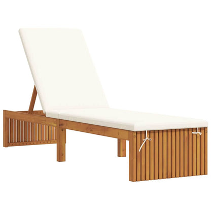 Espreguiçadeira com almofada 1-pessoa Castanho 200 x 55 x 94cm