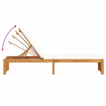 Espreguiçadeira com almofada 1-pessoa Castanho 200 x 55 x 94cm