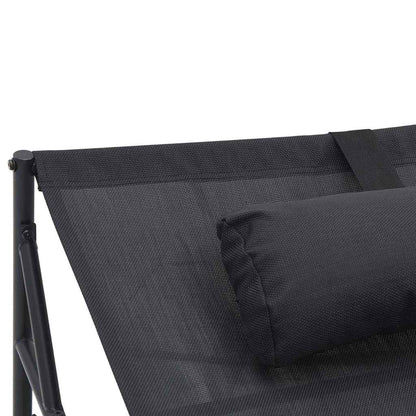 Cama de Sol Antracite 200 x 74 x 73 cm Textileno e Aço