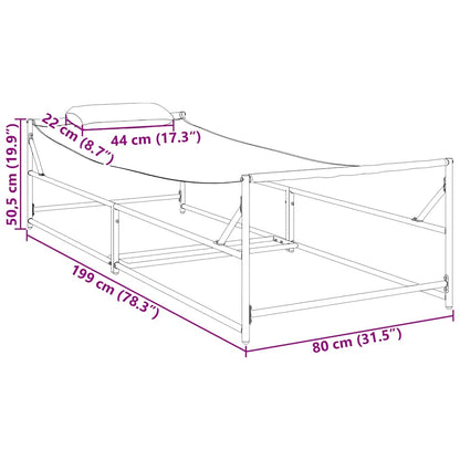 Cama de Sol Antracite 200 x 74 x 73 cm Textileno e Aço