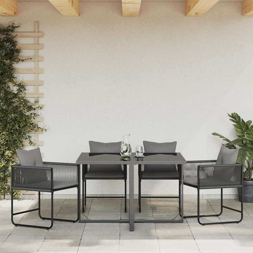 Cadeiras de jardim 4 pcs Preto e antracite