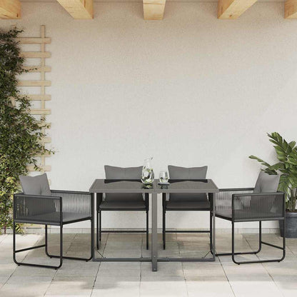 Cadeiras de jardim 4 pcs Preto e antracite