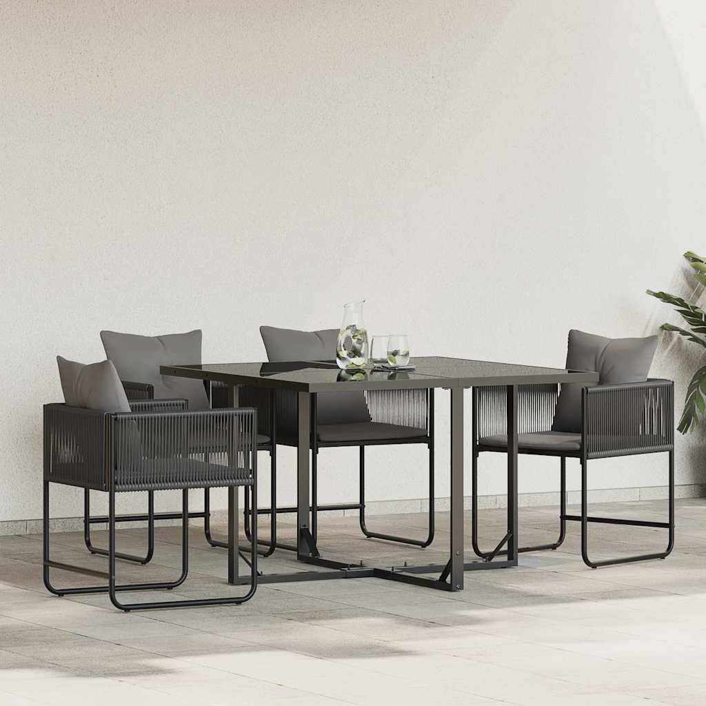 Cadeiras de jardim 4 pcs Preto e antracite