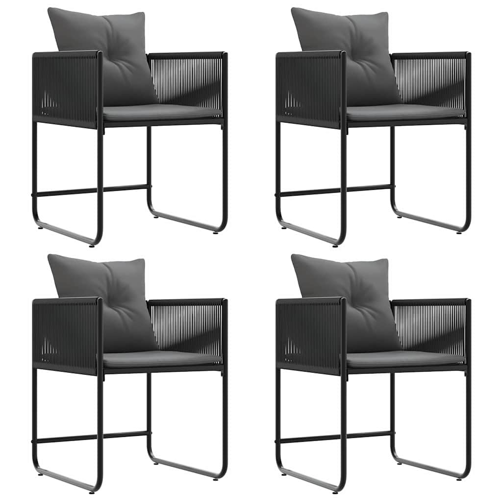 Cadeiras de jardim 4 pcs Preto e antracite