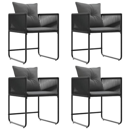 Cadeiras de jardim 4 pcs Preto e antracite
