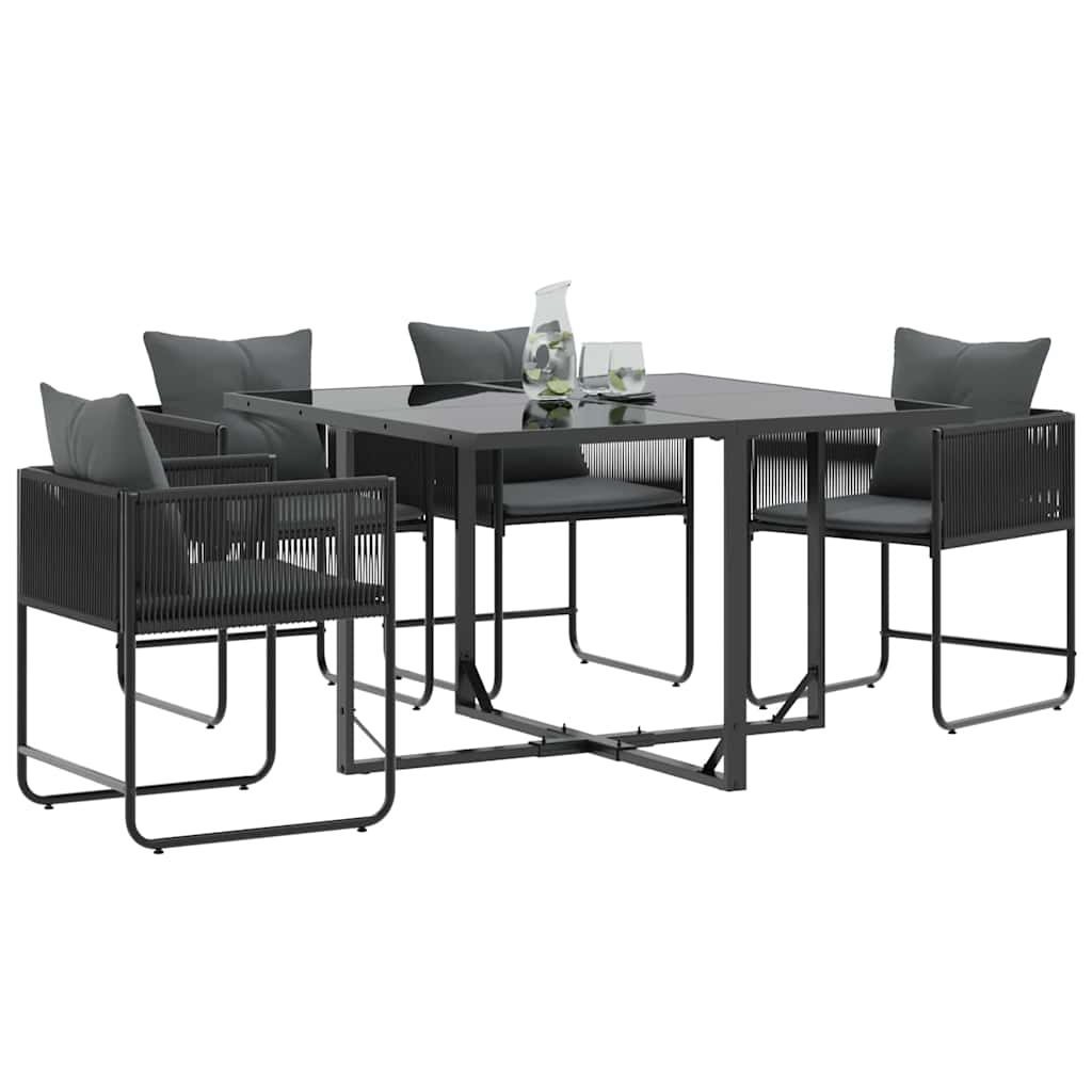 Cadeiras de jardim 4 pcs Preto e antracite