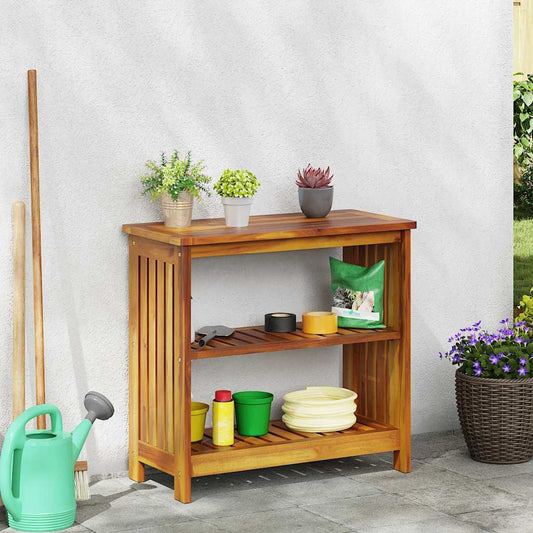 Armário de Jardim com prateleira Castanho 75 x 35 x 70cm