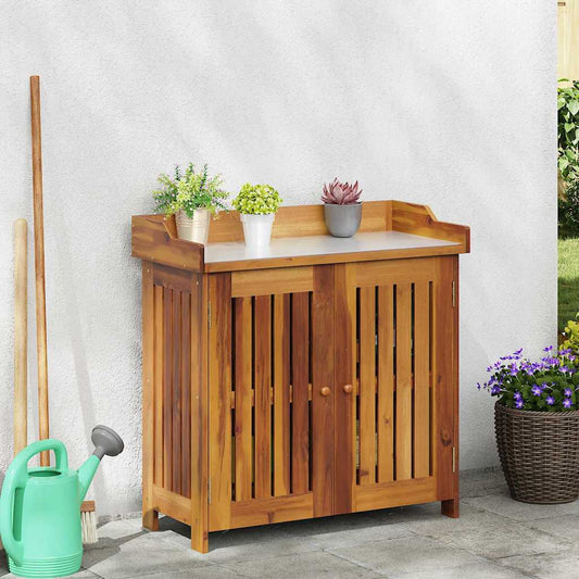 Armário de Jardim com armazenamento Castanho 78 x 36.5 x 78cm