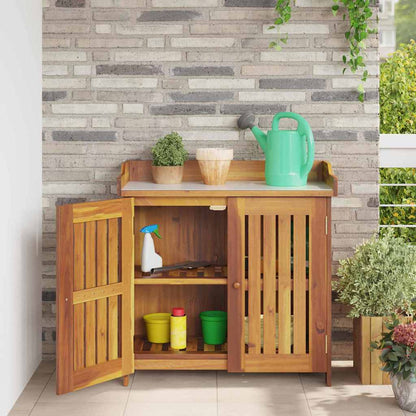 Armário de Jardim com armazenamento Castanho 78 x 36.5 x 78cm