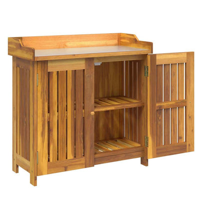 Armário de Jardim com armazenamento Castanho 78 x 36.5 x 78cm