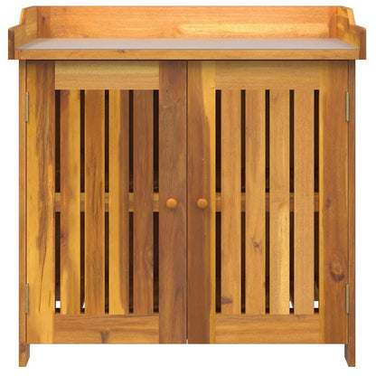 Armário de Jardim com armazenamento Castanho 78 x 36.5 x 78cm