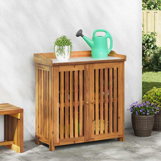 Armário de Jardim com armazenamento Castanho 93 x 41.5 x 98cm