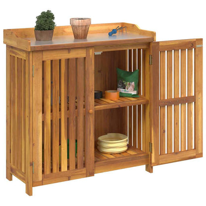 Armário de Jardim com armazenamento Castanho 93 x 41.5 x 98cm