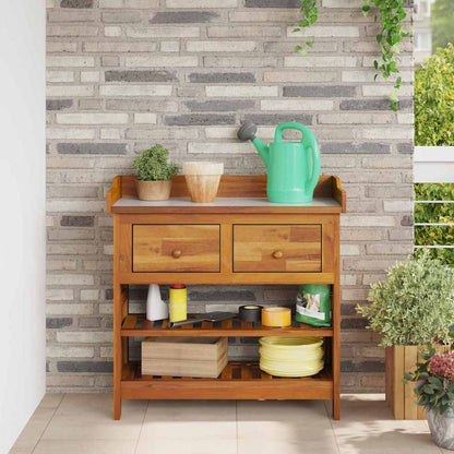 Armário de Jardim com gaveta Castanho 78 x 36.5 x 78cm