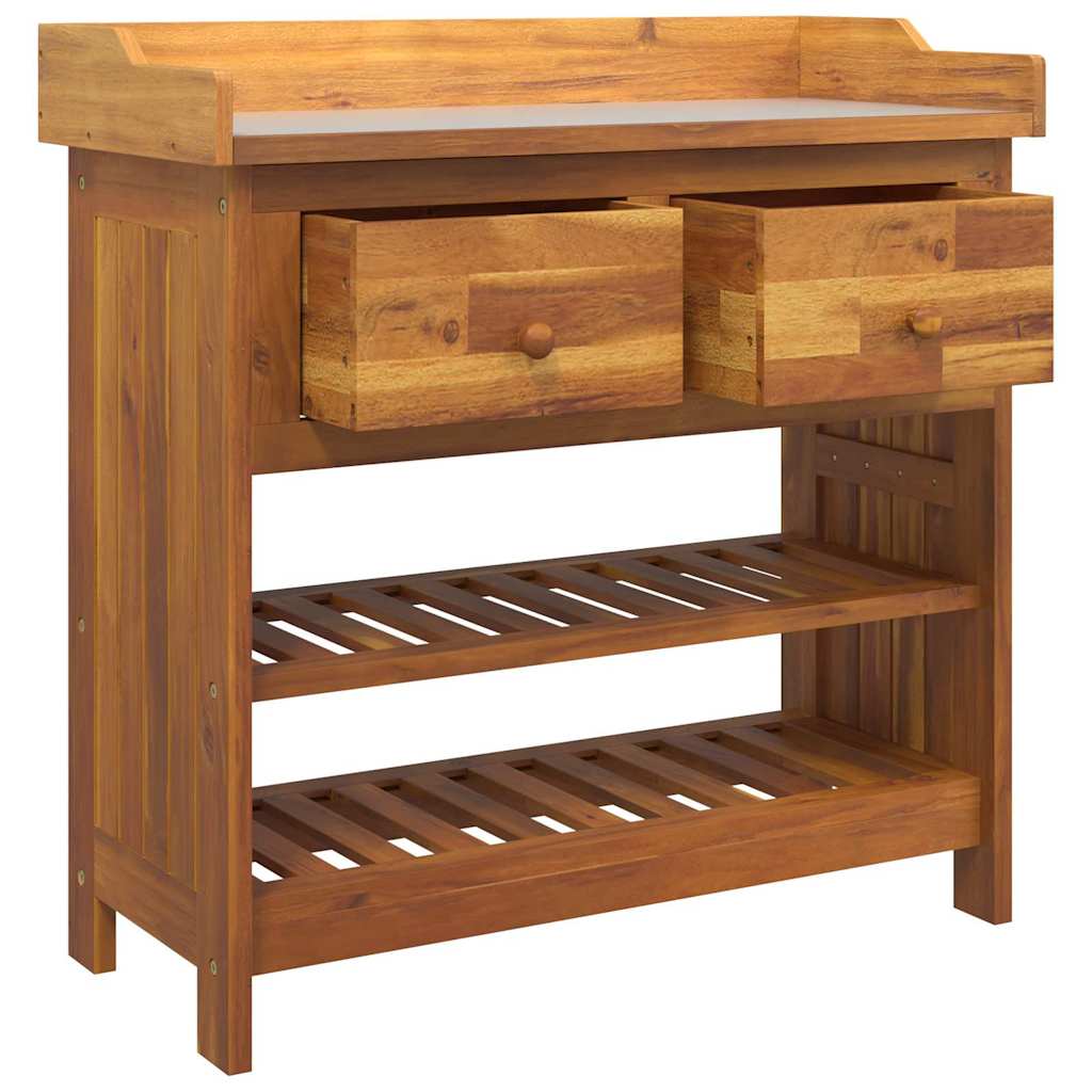 Armário de Jardim com gaveta Castanho 78 x 36.5 x 78cm