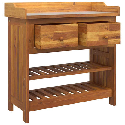 Armário de Jardim com gaveta Castanho 78 x 36.5 x 78cm