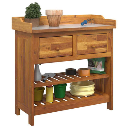 Armário de Jardim com gaveta Castanho 78 x 36.5 x 78cm