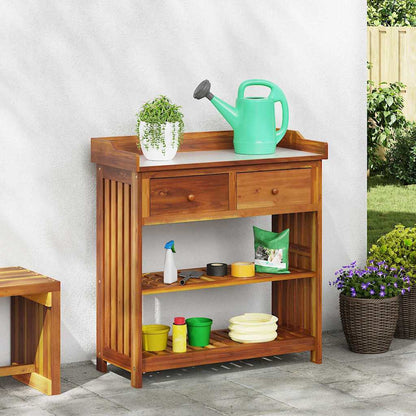 Armário de Jardim com gaveta Castanho 93 x 41.5 x 98cm