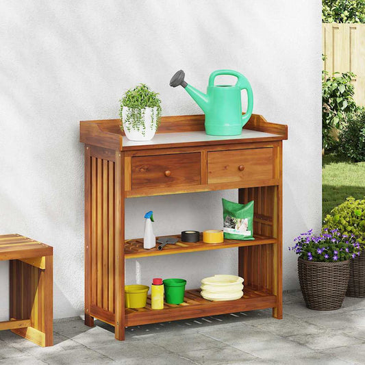 Armário de Jardim com gaveta Castanho 93 x 41.5 x 98cm